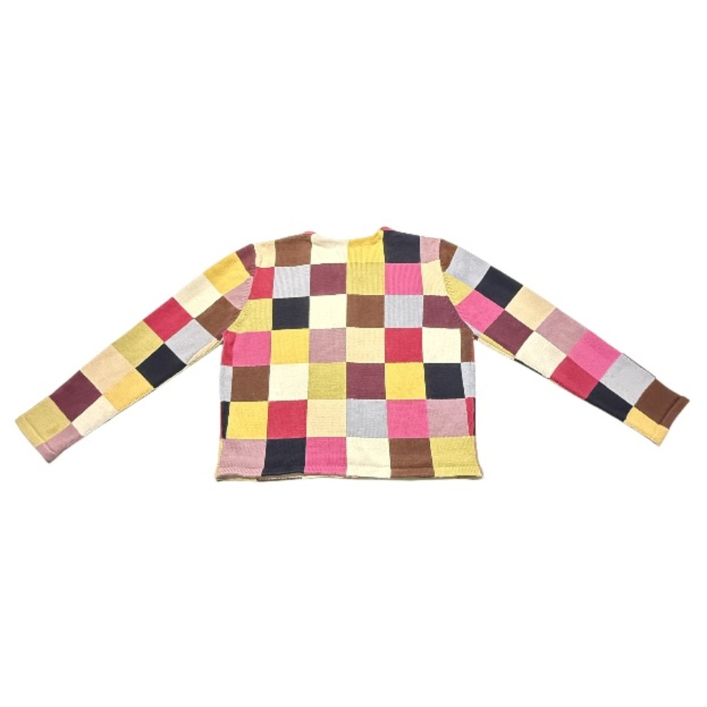 Talbots | Multi Color Patchwork Crew Zip Sweater … - image 4
